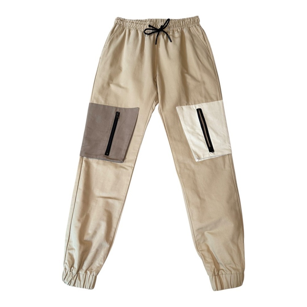 American Stitch Jogger Pants Color Block Utility Pocket Drawstring Waist Small‎